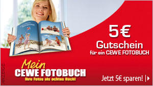 5 € Gutschein für ein CEWE Fotobuch Gestalten Sie ein ganzes Buch von Ihrem Liebling!