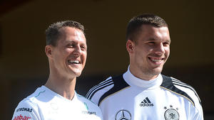 Poldi wegen Schumi aus dem Häuschen Michael Schumacher, Lukas Podolski