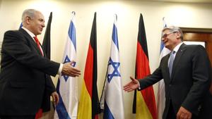 Gauck schiebt Friedensprozess an Joachim Gauck und Benjamin Netanjahu