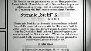 Gefälschte Todesanzeige für 17-Jährige aufgegeben Gefälschte Todesanzeige für 17-Jährige