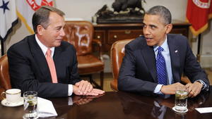 US-Haushaltsstreit: Obama warnt vor wirtschaftlichen Folgen US-Haushaltsstreit, Boehner, Obama, Republikaner, Demokraten