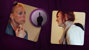 Der Bachelor 2013: Zickenzoff in der Ladys-Villa Der Bachelor 2013: Conny zeigt Polina den Stinkefinger